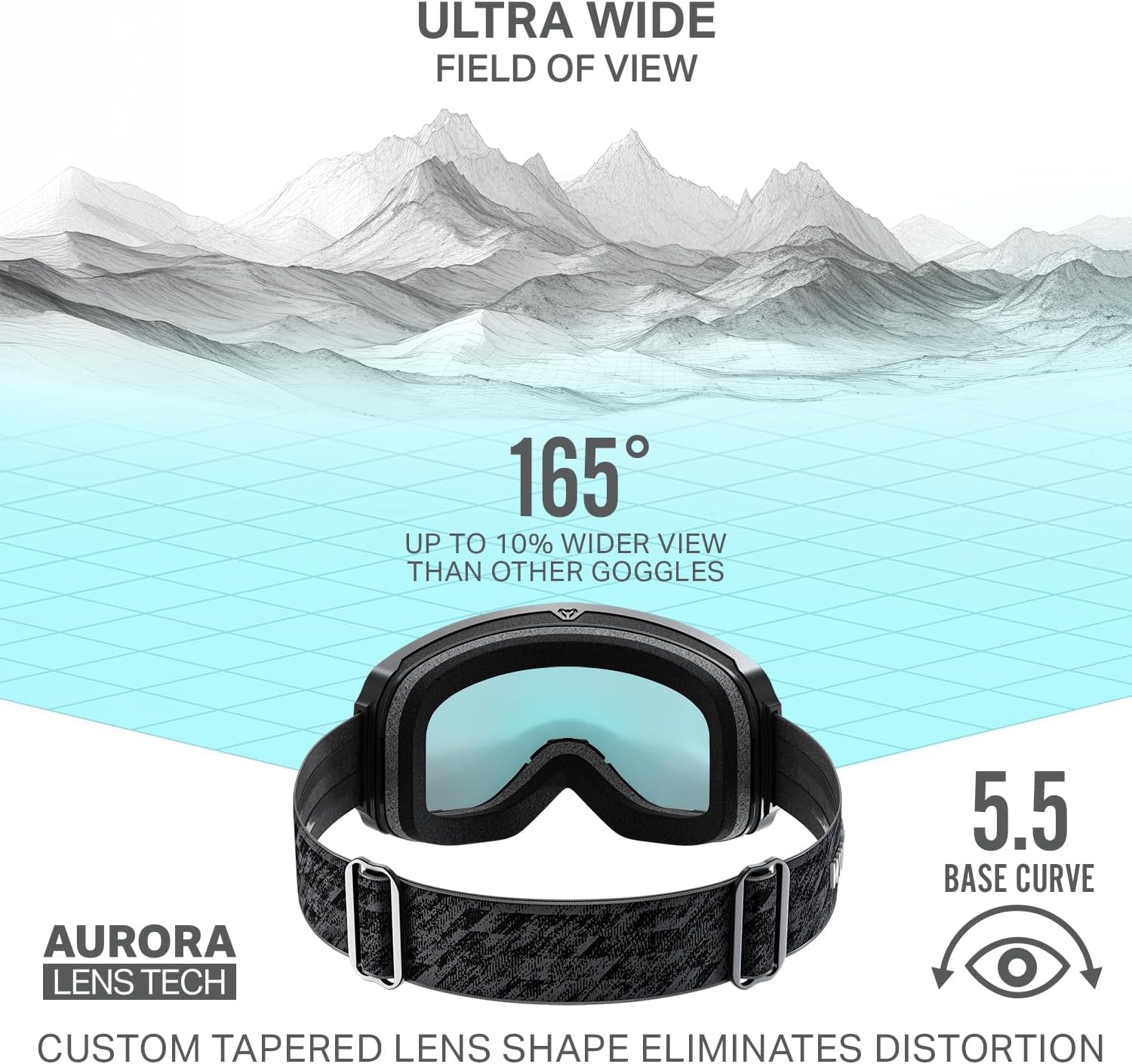 Wildhorn Cristo Ski Goggles Men Women 100% UV Anti-Fog OTG Snowboard Goggles- US Ski Team Official Supplier- Snow Goggles